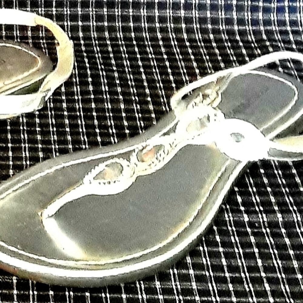 NWOT Silver Sandals